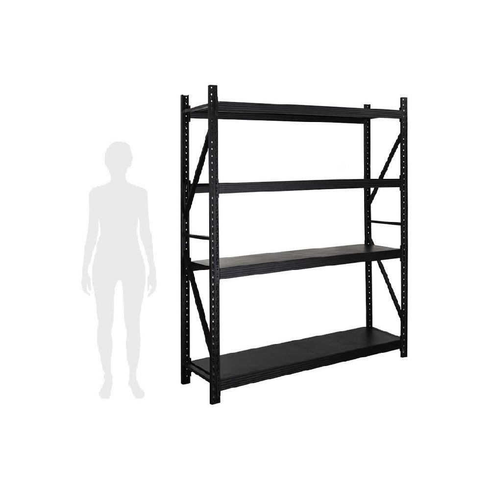 Estante Metálico 200x150x50cm para 400kg | Negro Matte escala