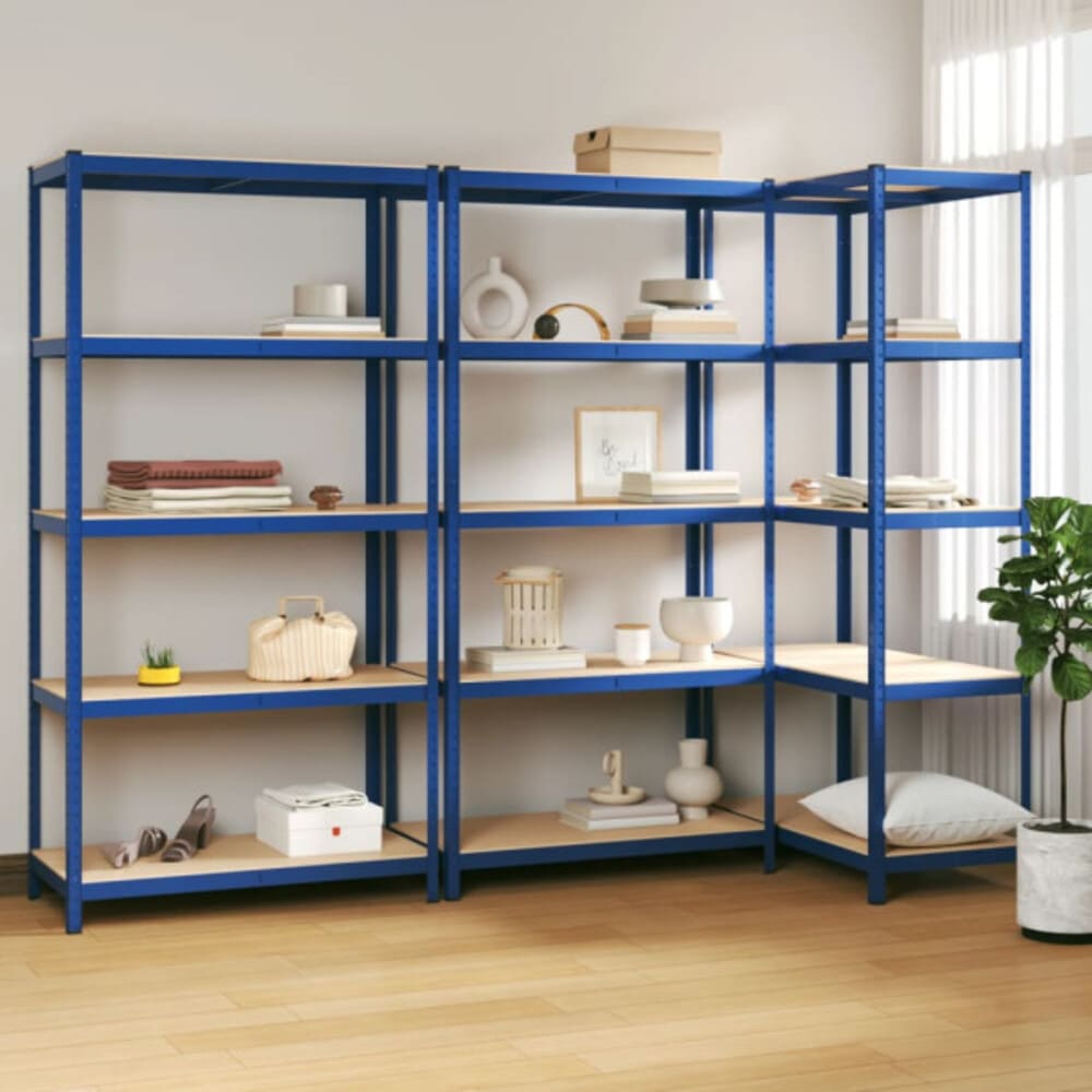 Estante Metálico 180x90x45 Azul | 5 niveles | 375kg