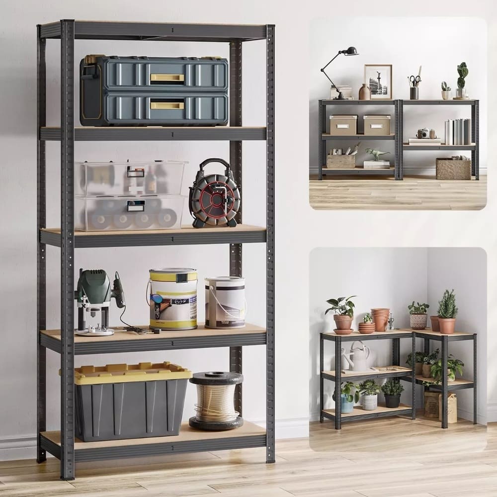 Estante Metálico Gris 180x90x45 | 5 niveles | 375kg caso de uso