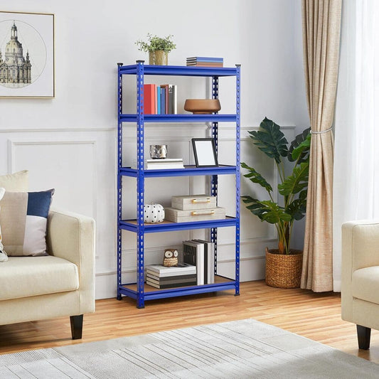estante acero azul living