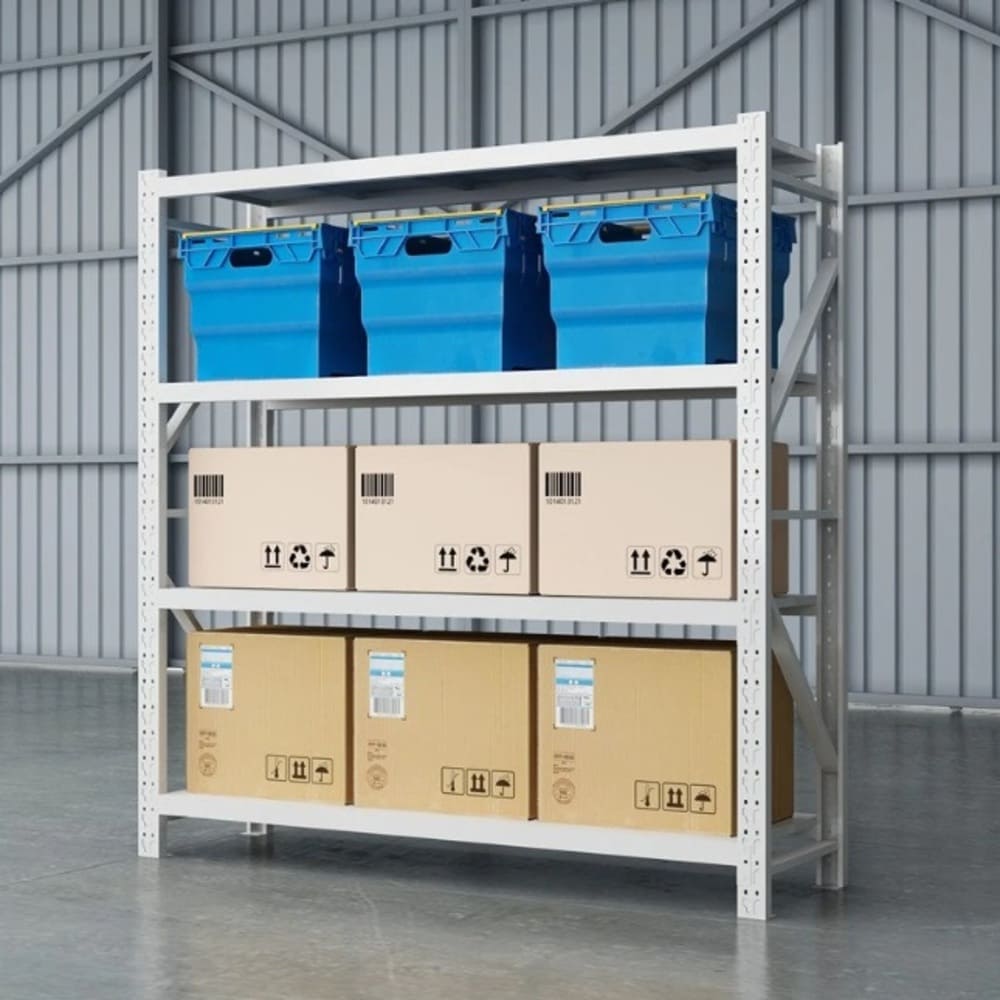 Estante Metálico 200x200x60cm para 800kg | Blanco cajas