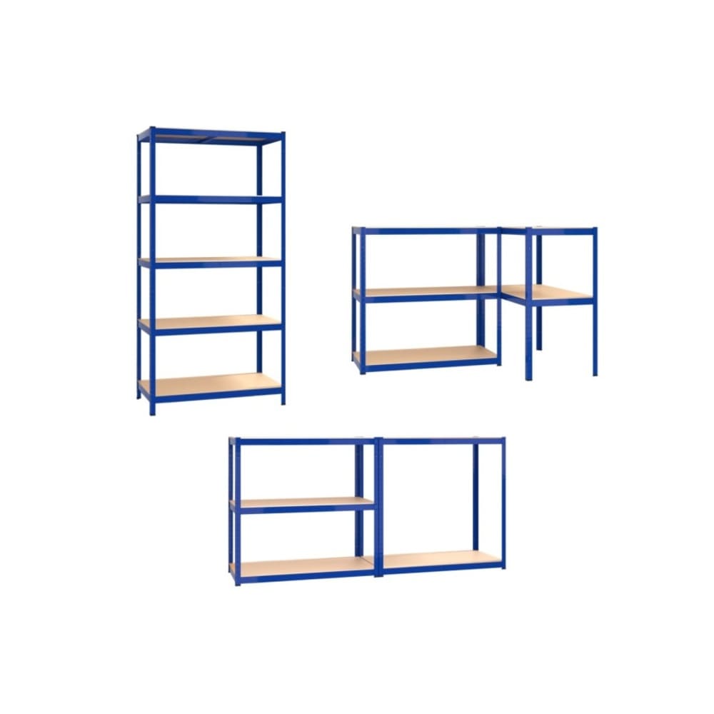 Estante Metálico 180x90x45 Azul | 5 niveles | 375kg