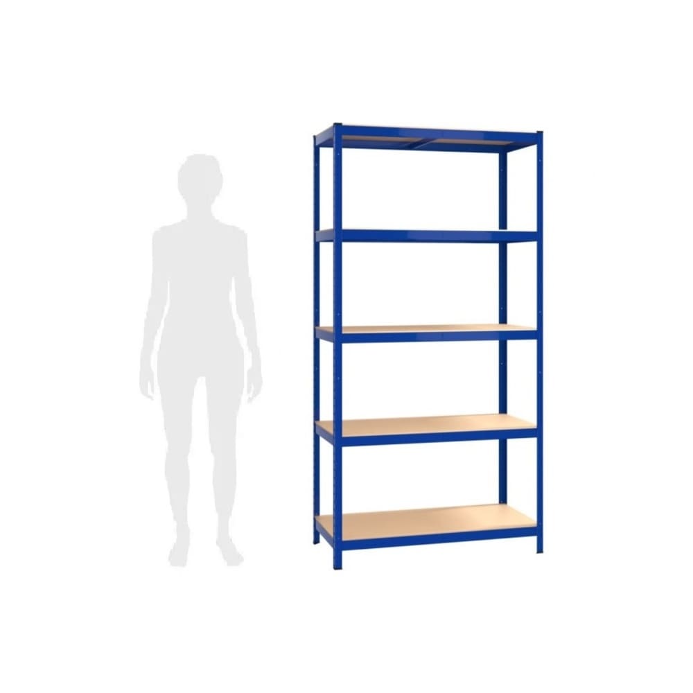 Estante Metálico 180x90x45 Azul | 5 niveles | 375kg